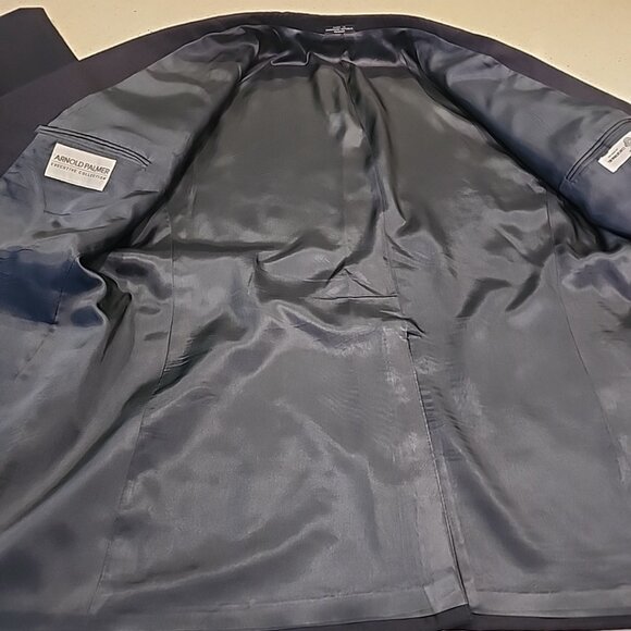 Arnold Palmer Executive Blazer Suit Jacket Navy Blue Gold Button Men's 48R Wool - Picture 9 of 11